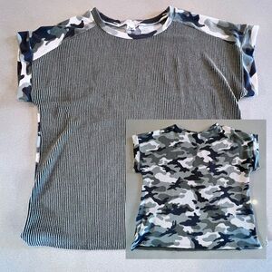 Sew In Love Green Camouflage Top Sz Medium NWOT